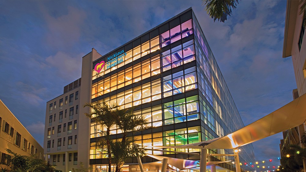 advanced pediatric care pavilion at dusk